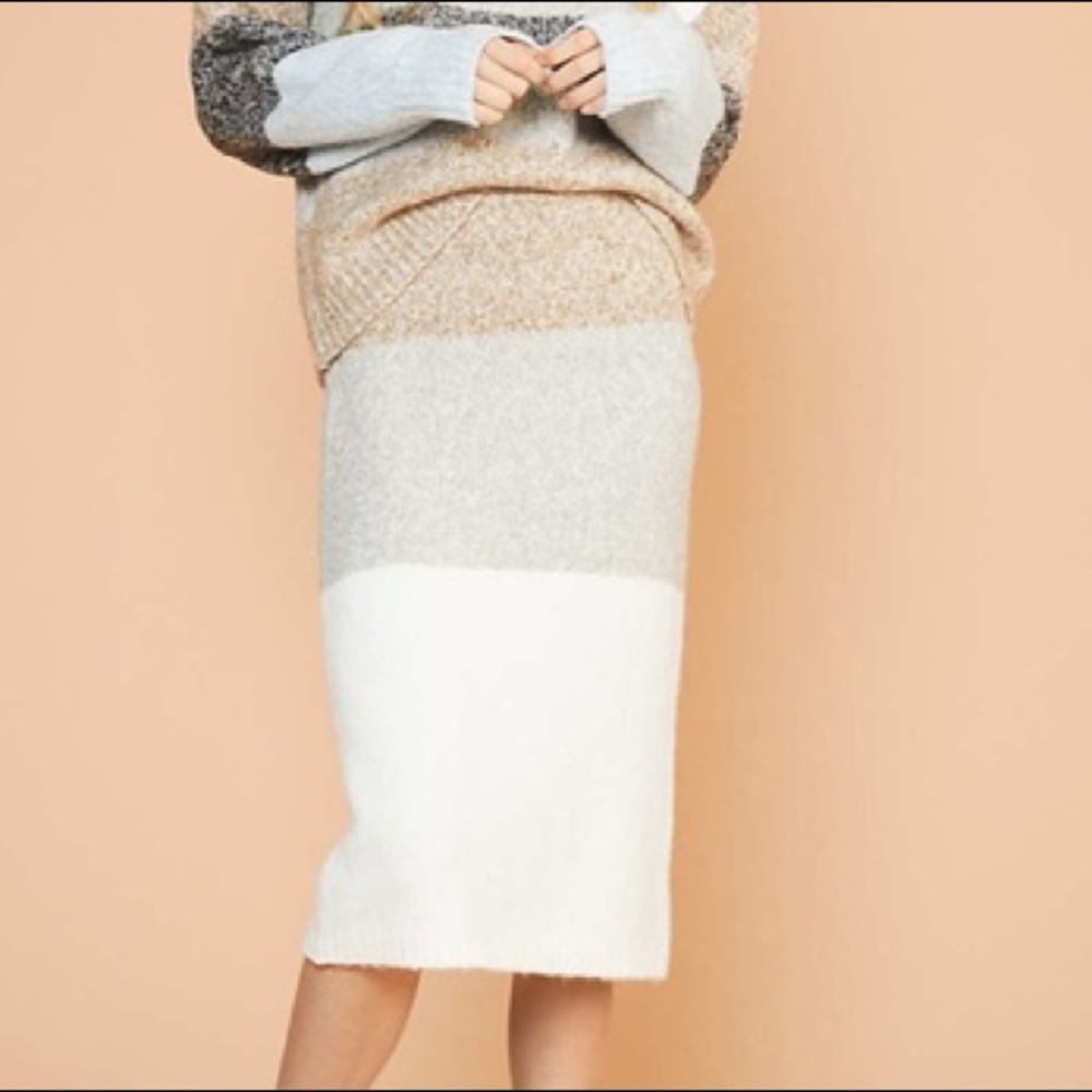 Lou & Grey striped sweater midi skirt